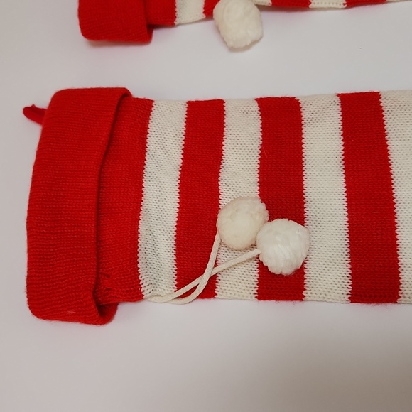 Vintage Knit Christmas Stockings Socks Retro Mid Century - Picture 5 of 9